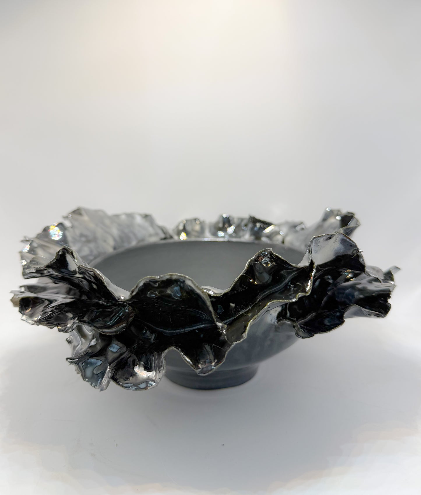 Metallic butterfly bowl