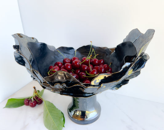 decorative metallic petal bowl