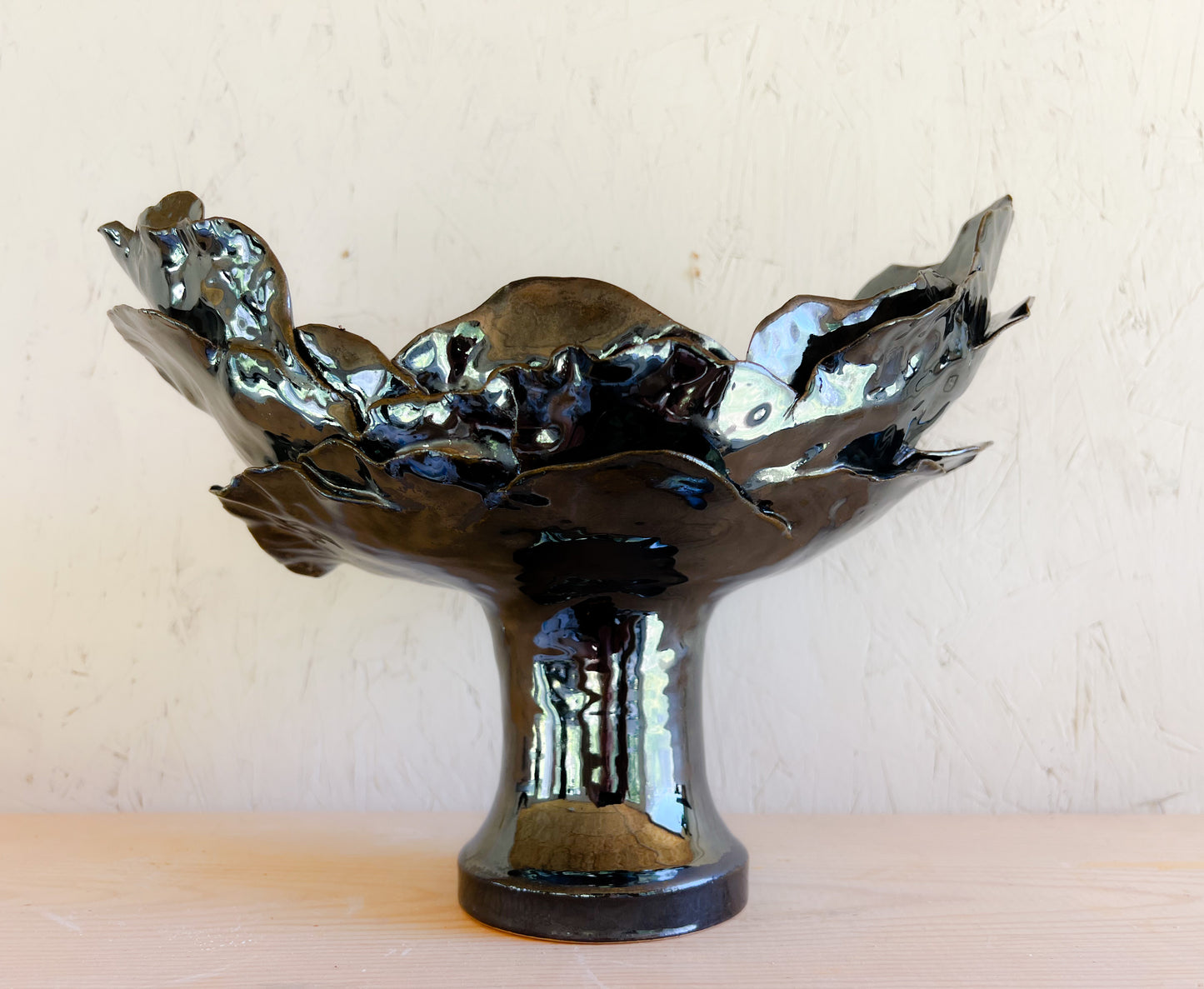 decorative metallic petal bowl