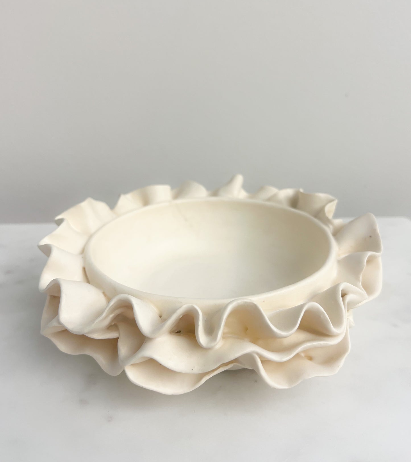 shallow ruffle bowl