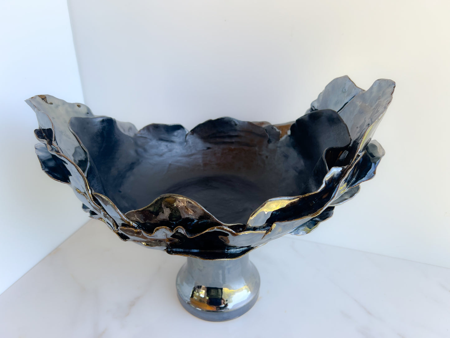 decorative metallic petal bowl