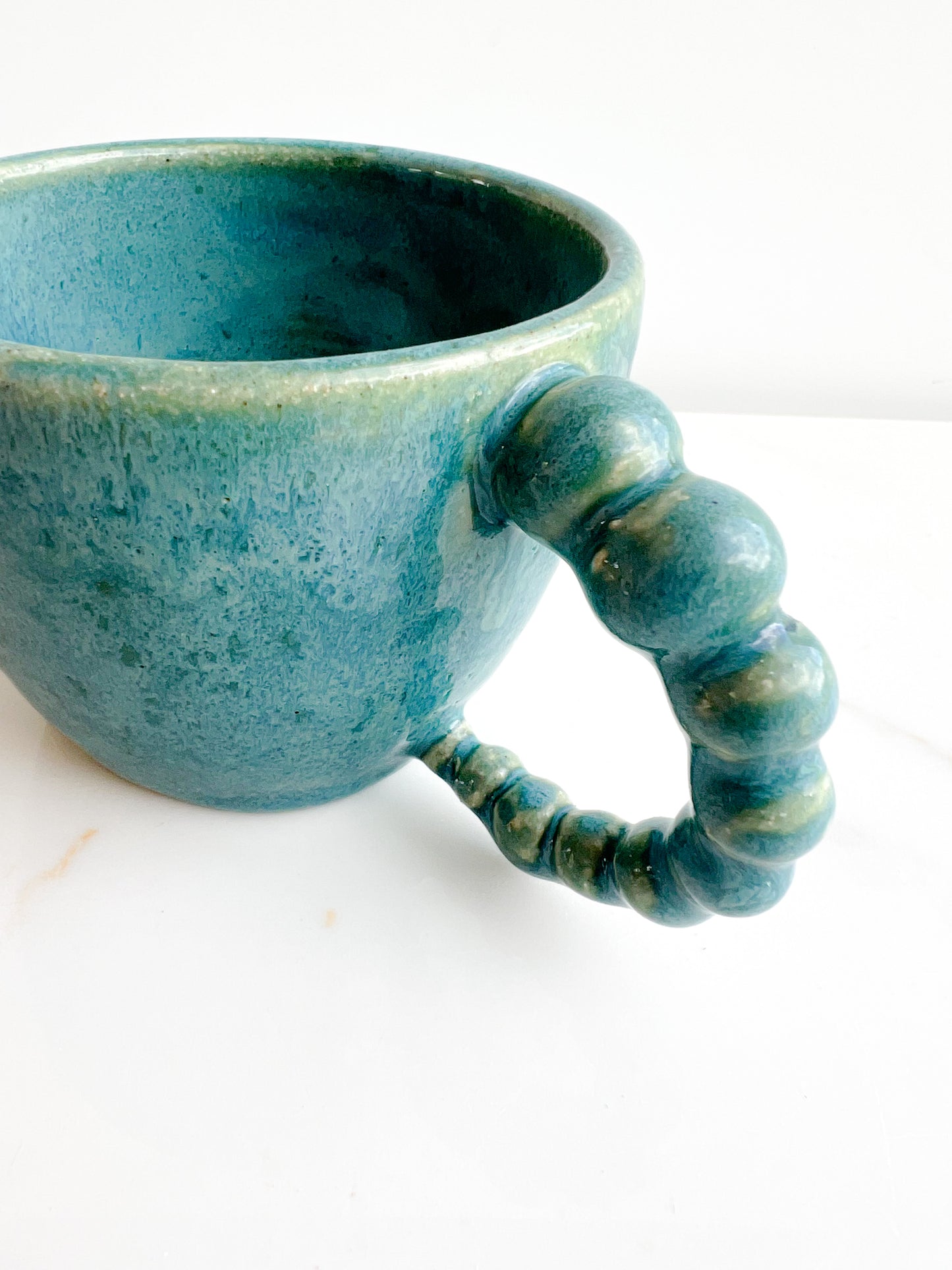 pearl handled coffee cup (turquoise)