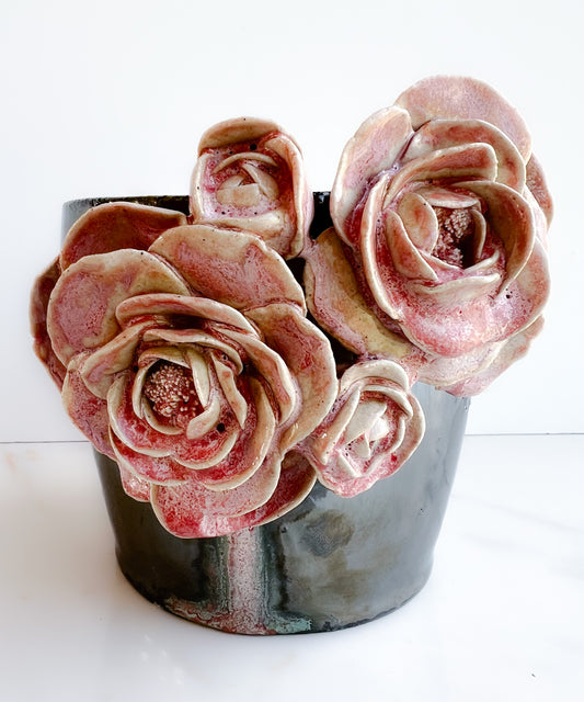 metallic rose candle