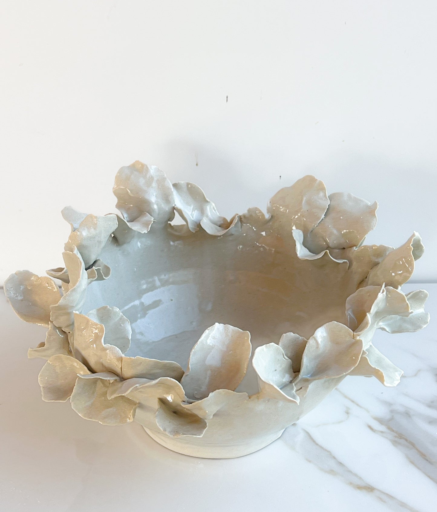 Off white organic petal bowl