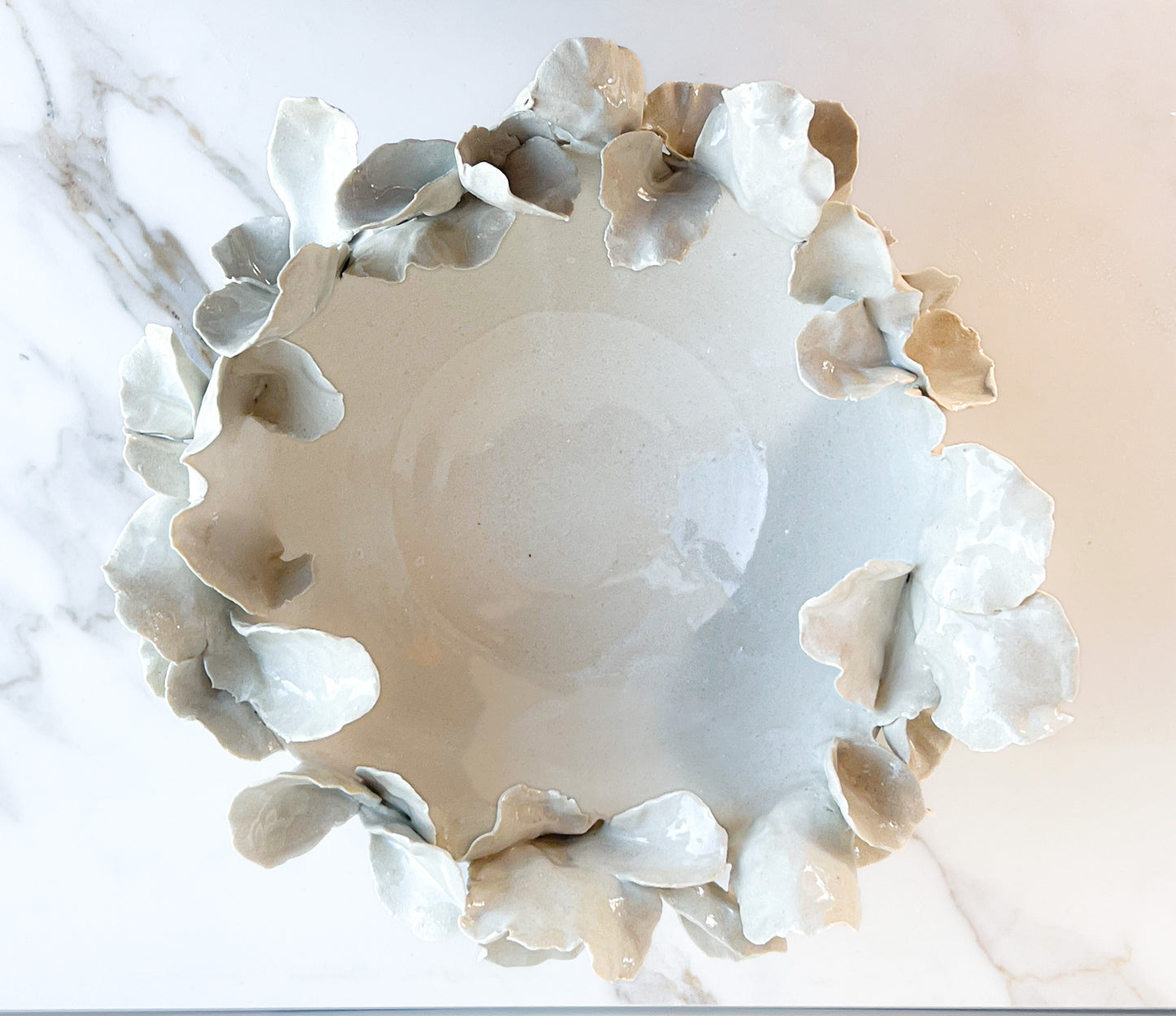 Off white organic petal bowl