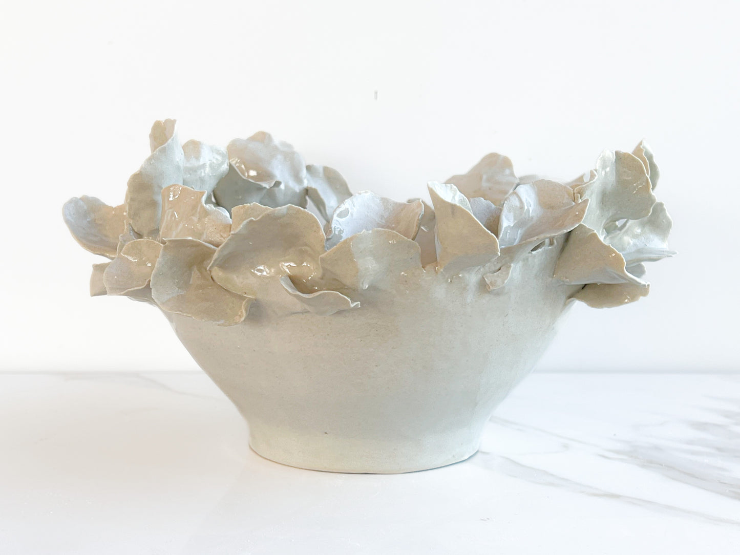 Off white organic petal bowl