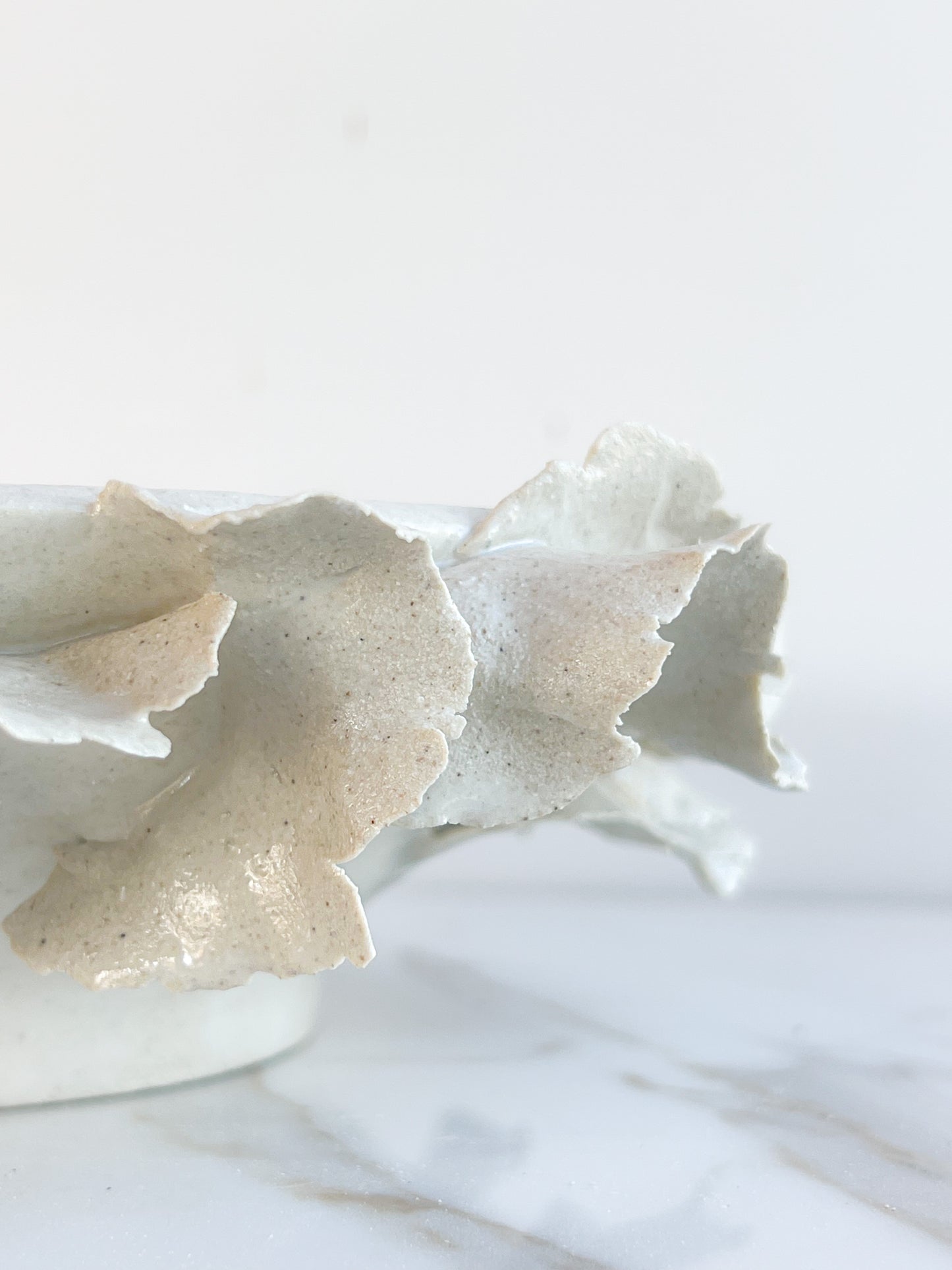 Shallow organic  ruffle bowl