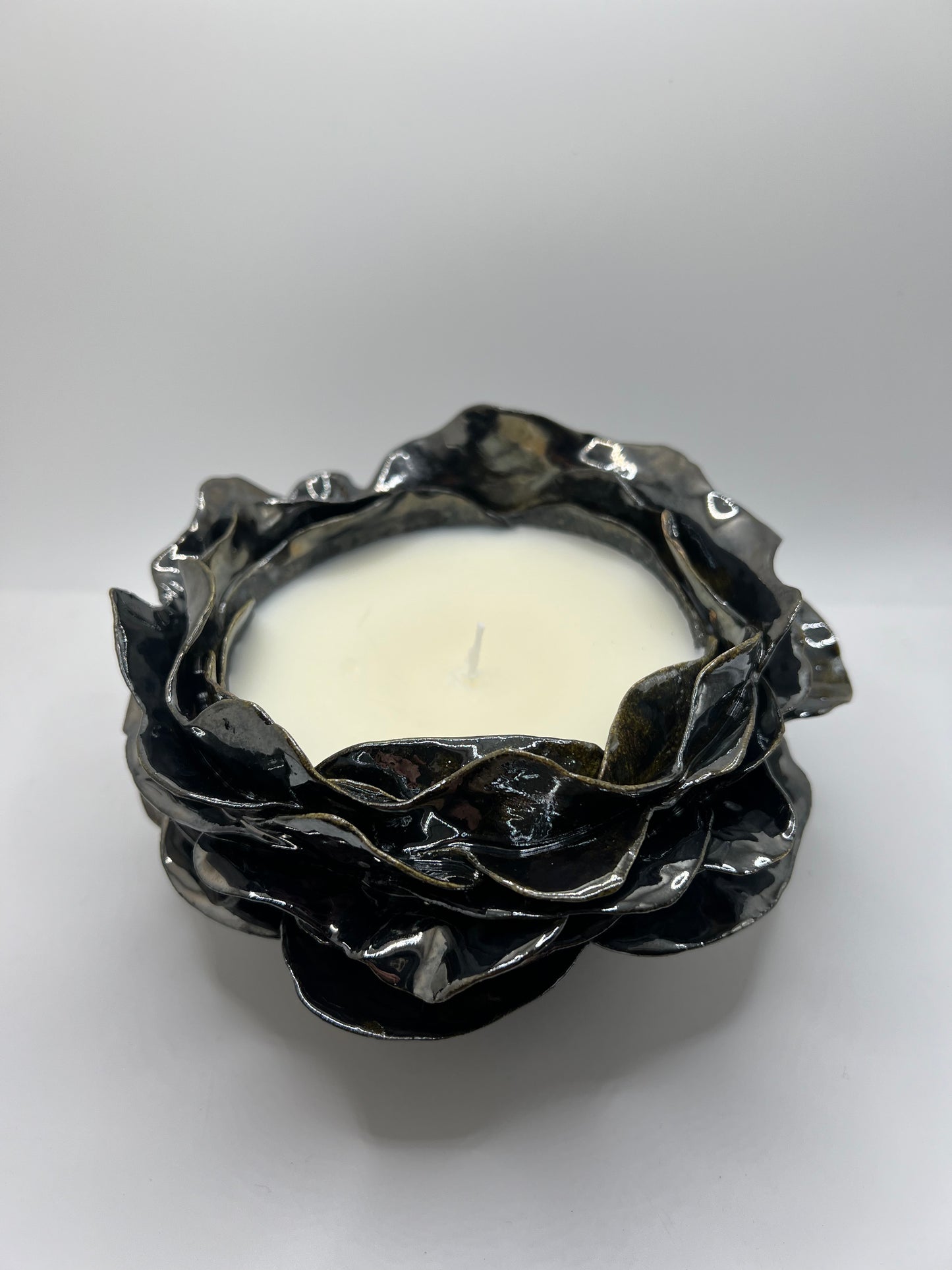 metallic petal candle